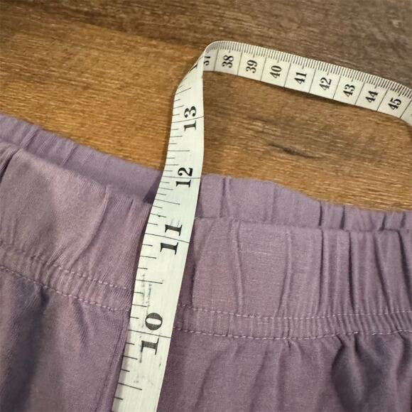 Wiwi Lavender Purple Wide-Leg Pull-on Pants Bamboo Comfort Size M Casual FLAWS - Picture 9 of 10